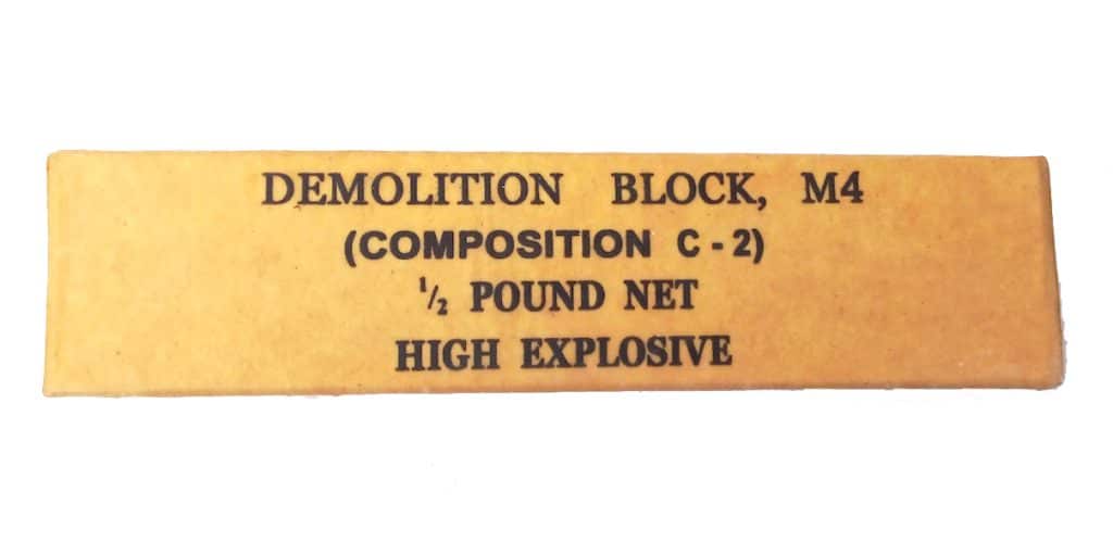 Charge de démolition US M4 1/2 Pound Net composition C-2 repro 