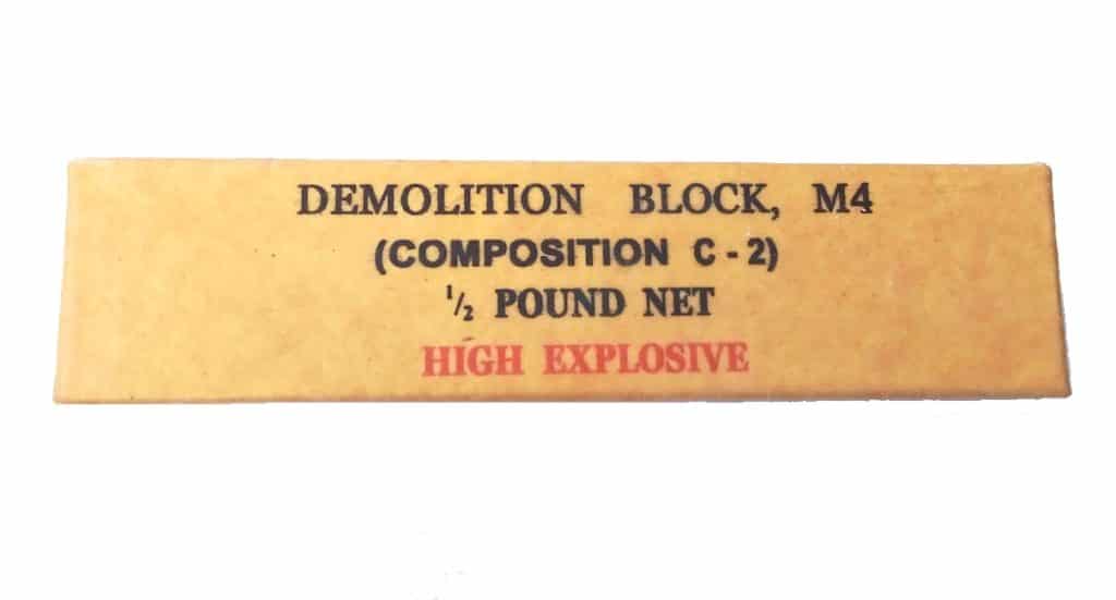 Charge de démolition US M4 1/2 Pound Net composition C-2 repro