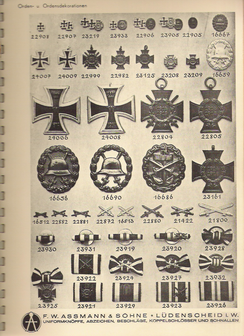 Catalogue du fabricant d'insignes et d'accessoires mtalliques pour uniformes allemands WW2